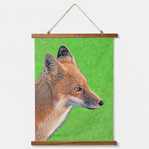 Red Fox Malerei - Original Wildlife Art Wandteppich Mit Holzrahmen