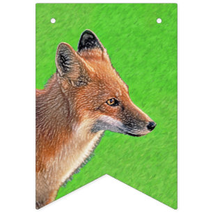 Red Fox Malerei - Original Wildlife Art Wimpelkette