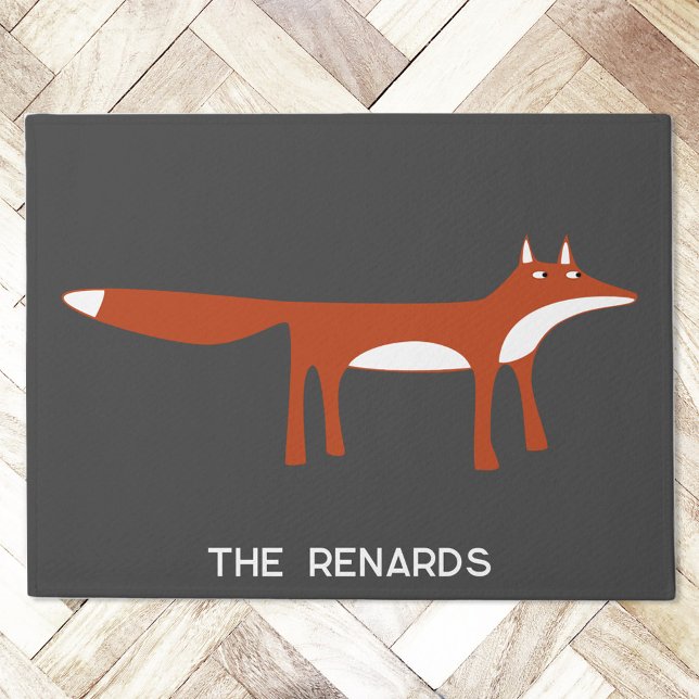 Red Fox Personalisiert Fußmatte (Personalized name or text red fox doormat)