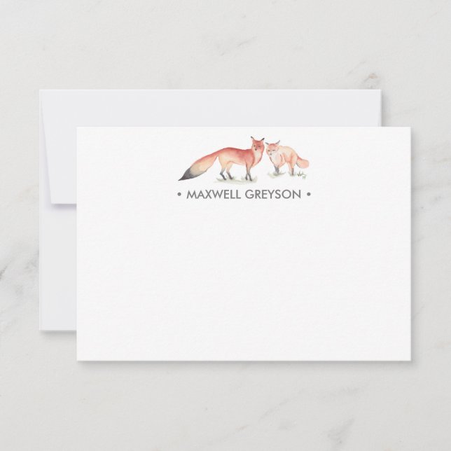 Red Fox Personalisiert Stationery Small Mitteilungskarte (Vorderseite)