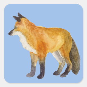 Red Fox Quadratischer Aufkleber