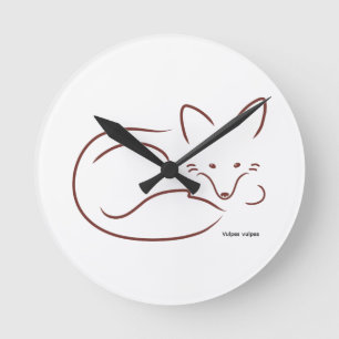Red Fox Runde Wanduhr