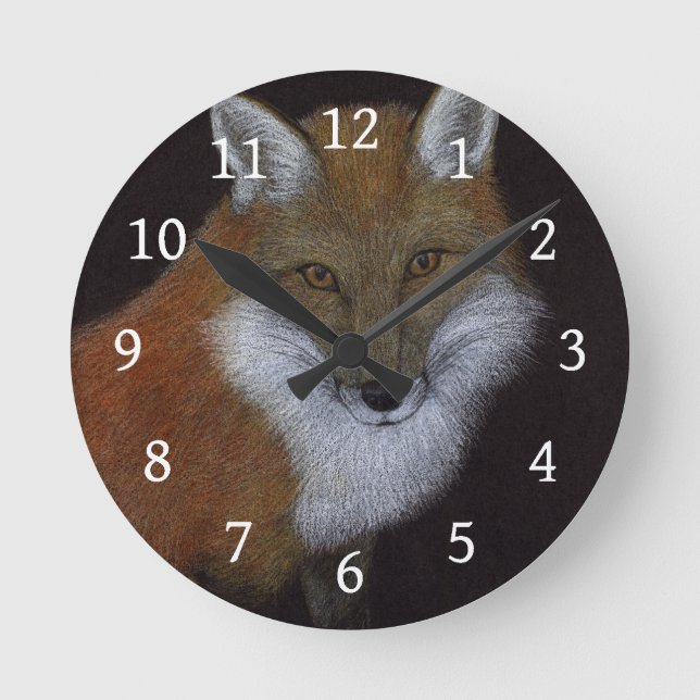 Red Fox Runde Wanduhr (Vorderseite)