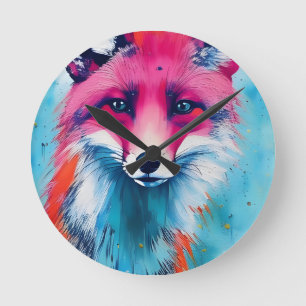 Red Fox Runde Wanduhr