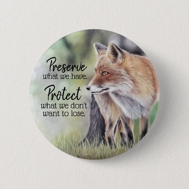 Red Fox-Schutz und Schutz-Meldung Button (Vorderseite)