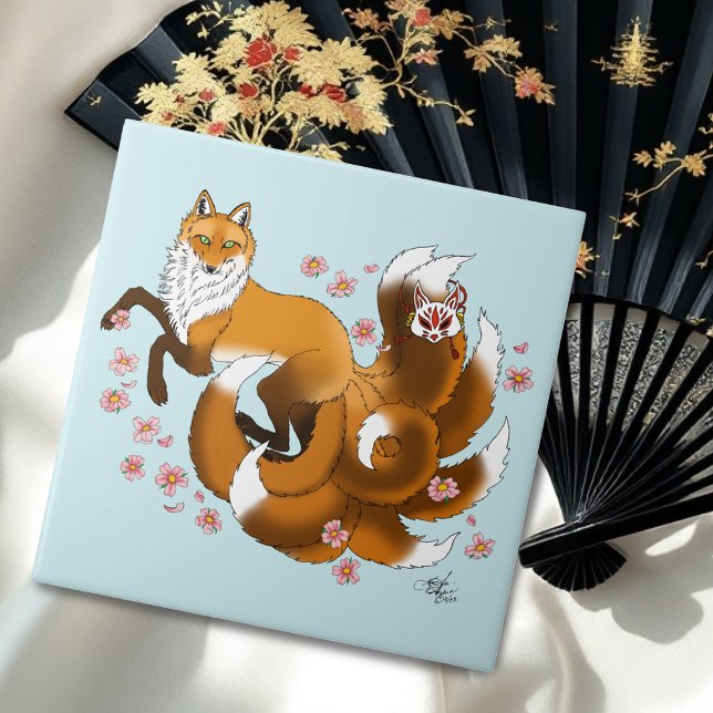 Red Fox Schwanzes Kitsune Kasai Fliese (Von Creator hochgeladen)
