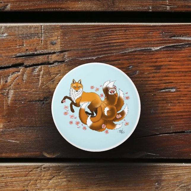 Red Fox Schwanzes Kitsune Kasai Keramikknauf (Von Creator hochgeladen)