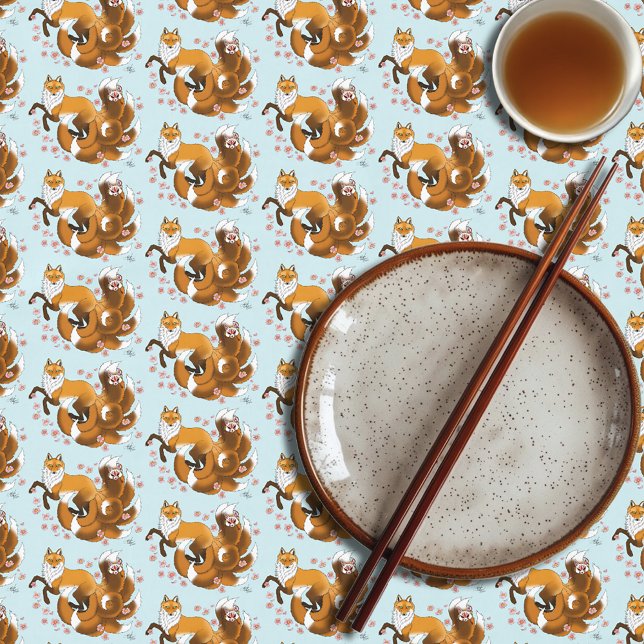 Red Fox Schwanzes Kitsune Kasai Tischdecke (Von Creator hochgeladen)
