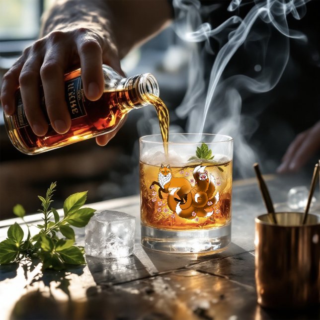 Red Fox Schwanzes Kitsune Kasai Whiskyglas (Von Creator hochgeladen)