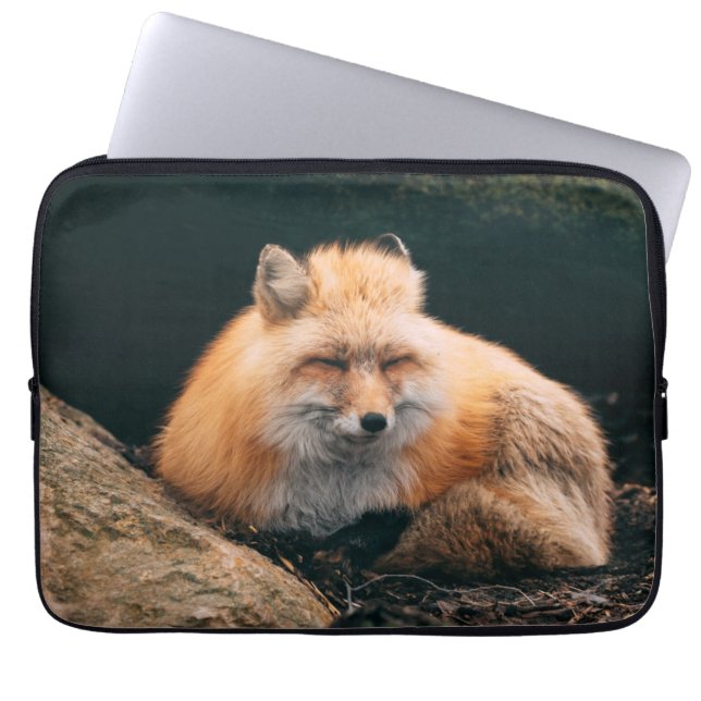 Red Fox Sleeping Laptopschutzhülle (Vorderseite)
