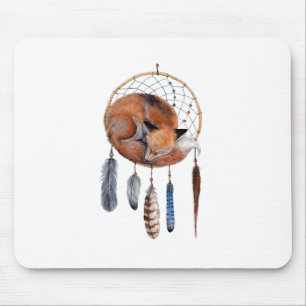 Red Fox Sleeping on Dreamcatcher Mousepad