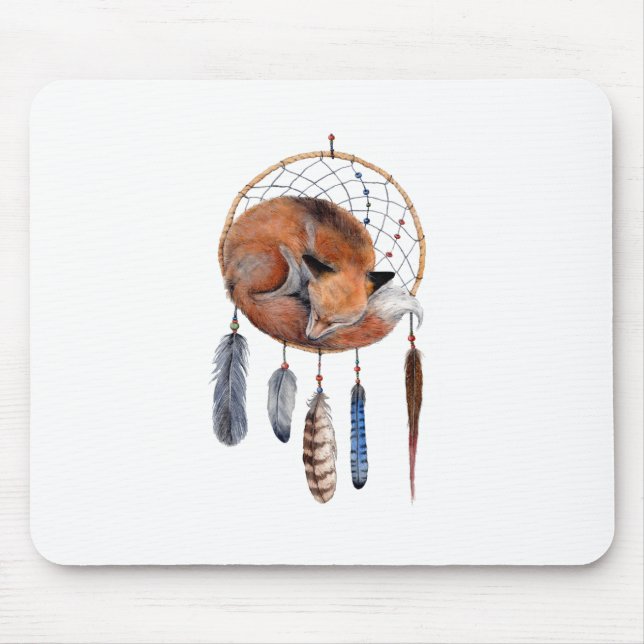 Red Fox Sleeping on Dreamcatcher Mousepad (Vorne)