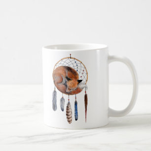 Red Fox Sleeping on Dreamcatcher Tasse
