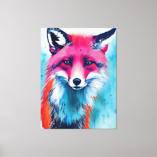 Red Fox Stretched Canvas Print Leinwanddruck (Vorderseite)