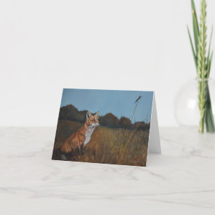 Red Fox und Bluebird Animal Wildlife Art Note Card Karte