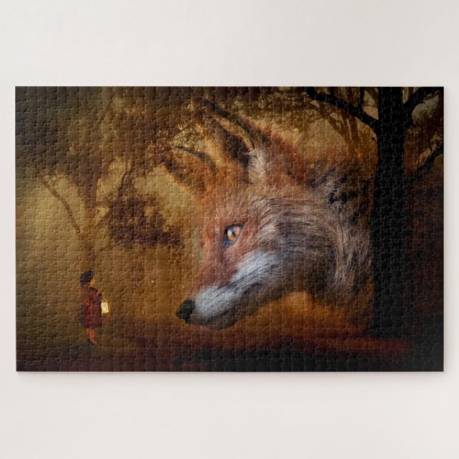Red Fox und Girl Puzzle (Horizontal)