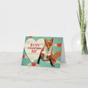 Red Fox Valentine Card Feiertagskarte