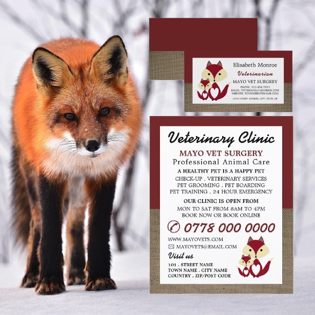 Red Fox, Veterinär, Veterinärdienst Flyer (Von Creator hochgeladen)