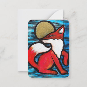 Red Fox Vollmond Loyal Foxes MoonChild Mitteilungskarte