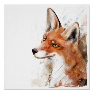 Red Fox Wall Art Poster