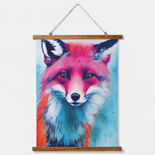 Red Fox Wandteppich Mit Holzrahmen