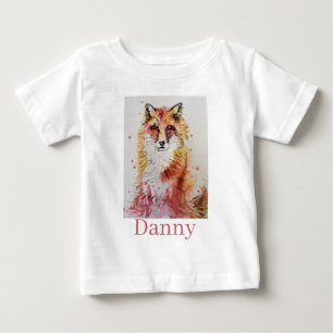 Red Fox Watercolor Erstgeburt Baby Boys Baby T T-shirt