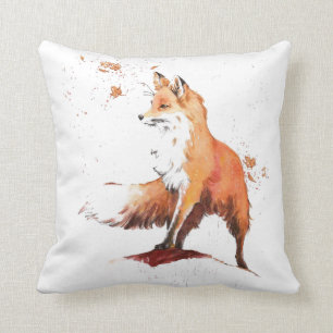 Red Fox Watercolor Kissen