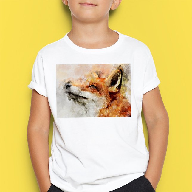 Red Fox Watercolor Portrait 01 T-Shirt (Von Creator hochgeladen)