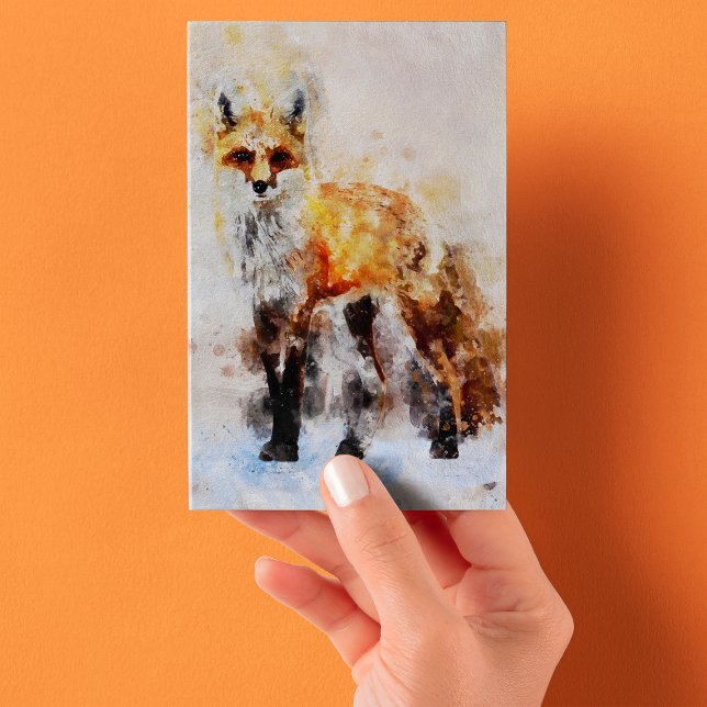 Red Fox Watercolor Portrait 02 Postkarte (Red Fox Watercolor Portrait 02. Postcard)
