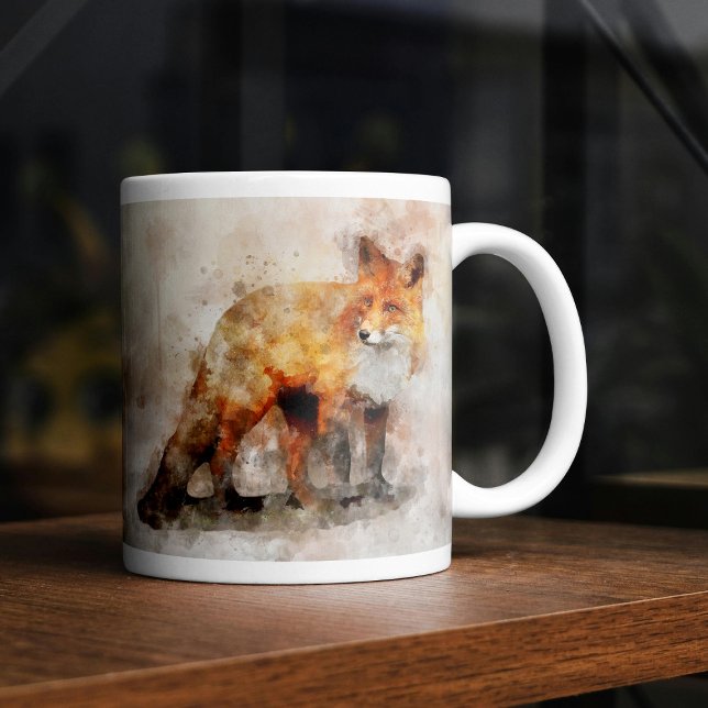 Red Fox Watercolor Portrait 04 Kaffeetasse (Red Fox Watercolor Portrait 04. Coffee Mug)