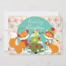 Red Fox Weihnachtsfeiertag Feiertagskarte