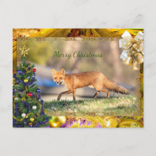 Red Fox Weihnachtskarte Feiertagspostkarte