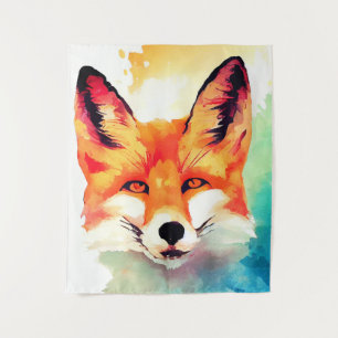 Red Fox Wild Nature Animal Color Art Malerei Wandteppich