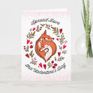 Red Foxes Valentine Liebe Karte