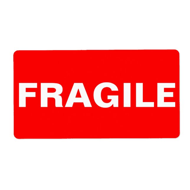 Red Fragile Shipping Label (Vorne)