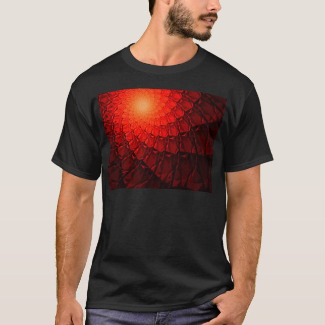 Red Fraktal Pattern T-Shirt (Vorderseite)