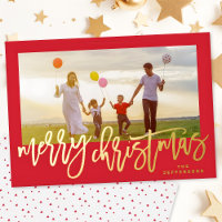 Red Frame & Gold Frohe Weihnachts-Foto