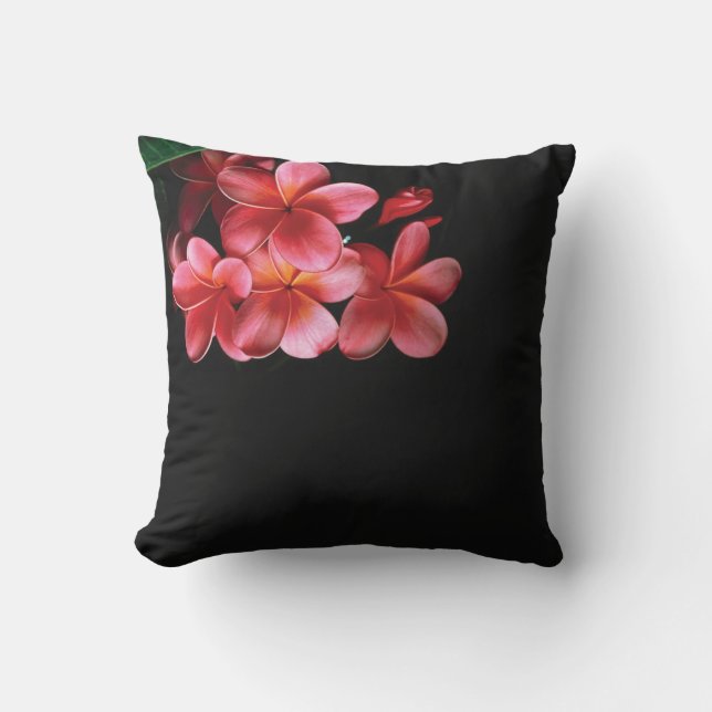 Red Frangipani Pillow Kissen (Vorderseite)