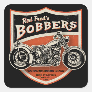 Red Freds Bobber Quadratischer Aufkleber