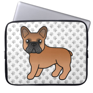Red French Bulldog Niedlich Cartoon Dog Laptopschutzhülle