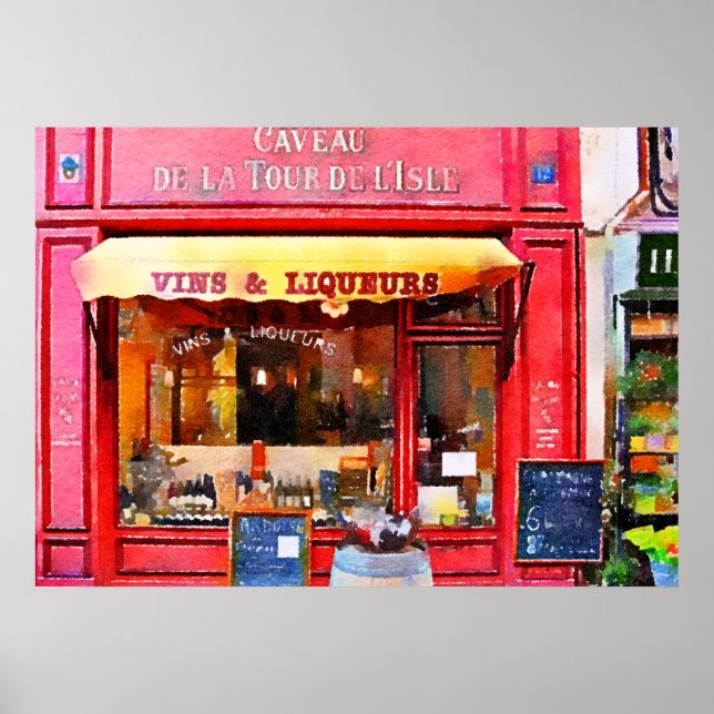 Red French Wine Shop Poster (Vorne)