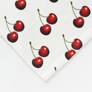 Red Fresh Sweet Cherries Fleecedecke