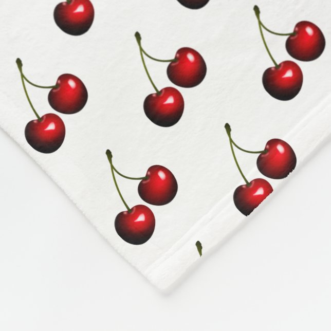 Red Fresh Sweet Cherries Fleecedecke (Ecke)