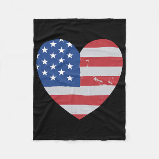 Red Friday Heart American Flag für Männer und Wo t Fleecedecke