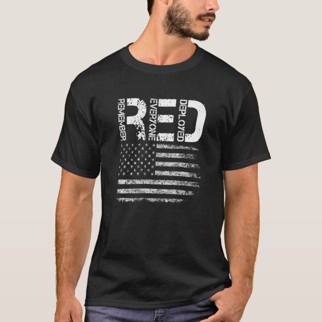 Red Fridays erinnern sich an alle, die Retro Ameri T-Shirt (Vorderseite)