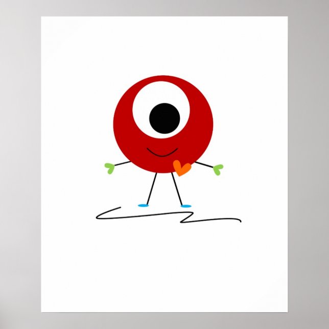 Red Friendly Monster Poster (Vorne)
