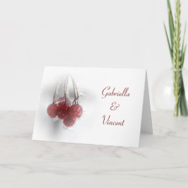 Red Frosty Berries Winter Wedding Einladung