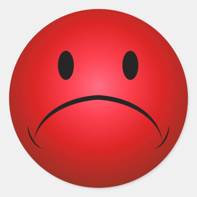 Red Frownie Face Sticker (Vorderseite)
