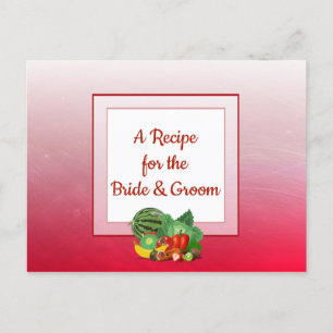 Red Fruit Wedding Recipe Card Postkarte