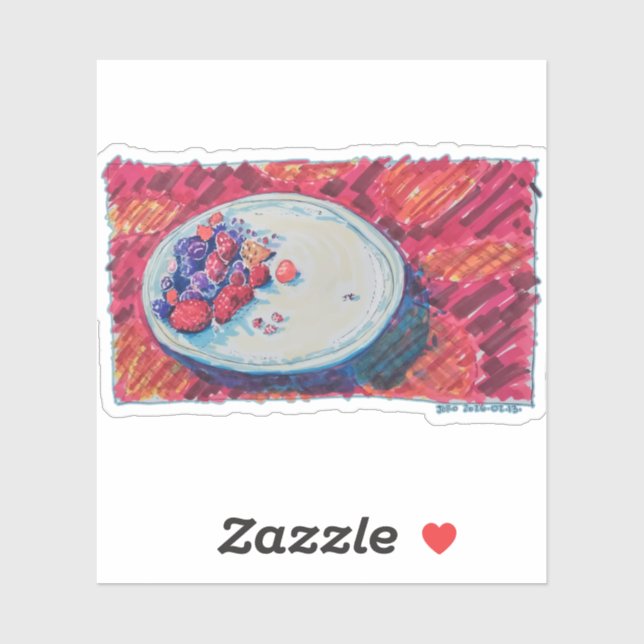 Red Fruits Bowl Aufkleber (Blatt)